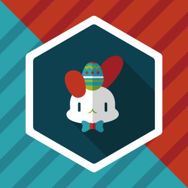 Paskalya tavşanı düz simgesi ile uzun gölge, eps10