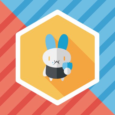 Paskalya tavşanı düz simgesi ile uzun gölge, eps10