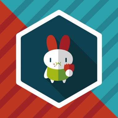 Paskalya tavşanı düz simgesi ile uzun gölge, eps10