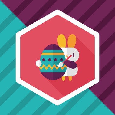 Paskalya tavşanı düz simgesi ile uzun gölge, eps10