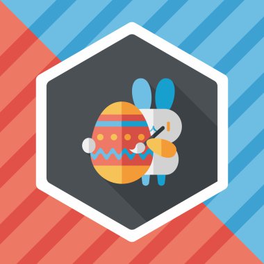 Paskalya tavşanı düz simgesi ile uzun gölge, eps10