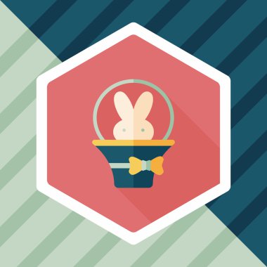 Paskalya tavşanı düz simgesi ile uzun gölge, eps10