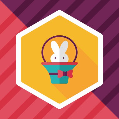 Paskalya tavşanı düz simgesi ile uzun gölge, eps10