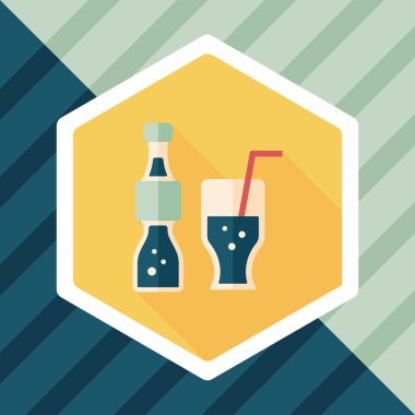 Uzun Gölge, eps10 ile soda içmek düz simgesi