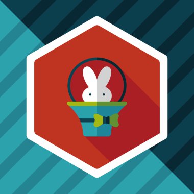 Paskalya tavşanı düz simgesi ile uzun gölge, eps10