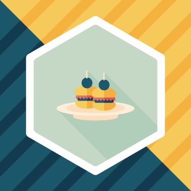 sandviç uzun gölge, eps10 düz simgesiyle