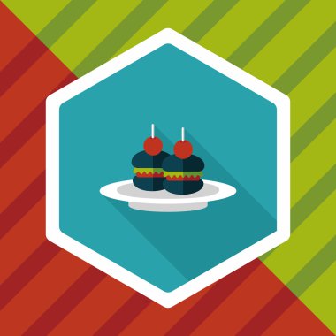 sandviç uzun gölge, eps10 düz simgesiyle