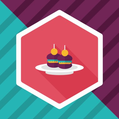 sandviç uzun gölge, eps10 düz simgesiyle