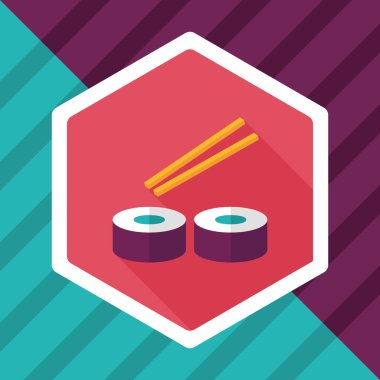 suşi uzun gölge, eps10 düz simgesiyle