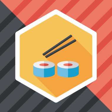 suşi uzun gölge, eps10 düz simgesiyle