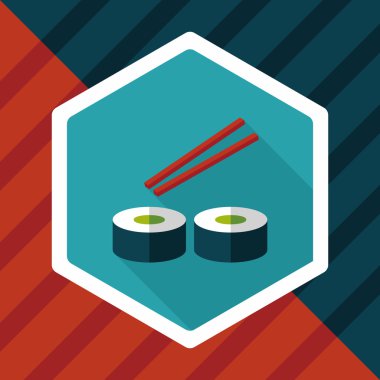 suşi uzun gölge, eps10 düz simgesiyle