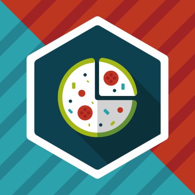 Uzun Gölge, eps10 pizza düz simgesi