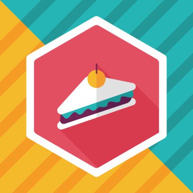 sandviç uzun gölge, eps10 düz simgesiyle