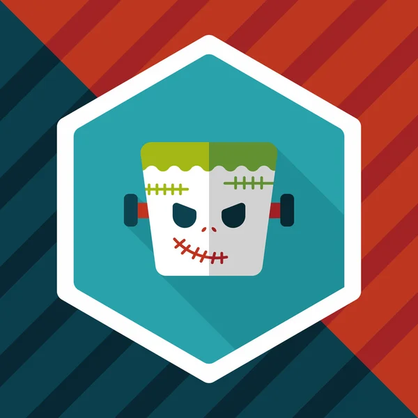 Frankenstein icono plano con sombra larga, eps10 — Vector de stock