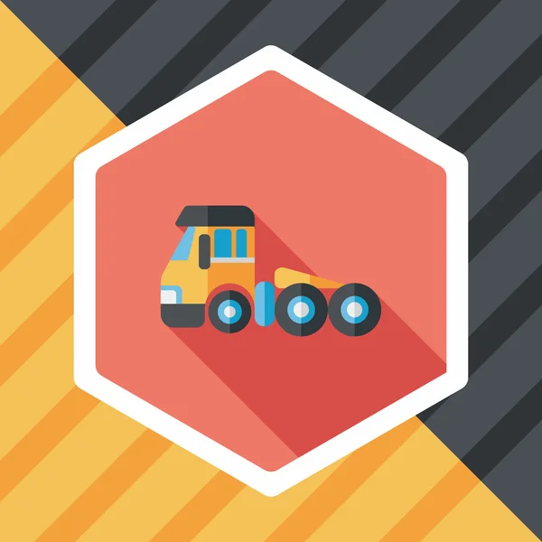 Transportation Tow Truck flat icon with long shadow,eps10 — Stock Vector