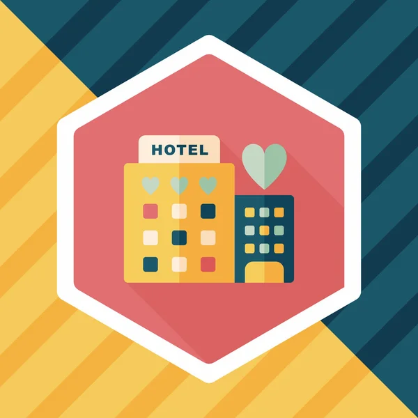Valentine's day hotel flat icon with long shadow,eps10 — Stock Vector