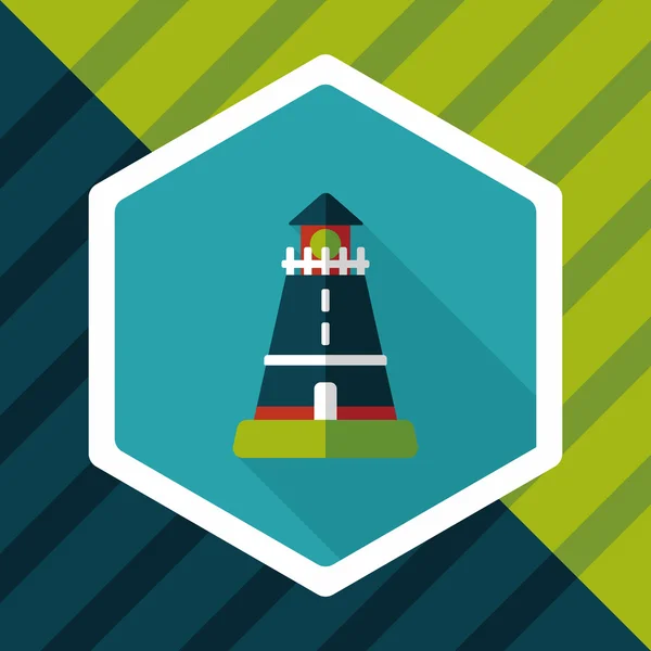 Reghthouse flat icon with long shadow, eps10 — стоковый вектор