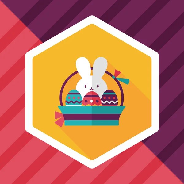 Conejito de Pascua icono plano con sombra larga, eps10 — Vector de stock