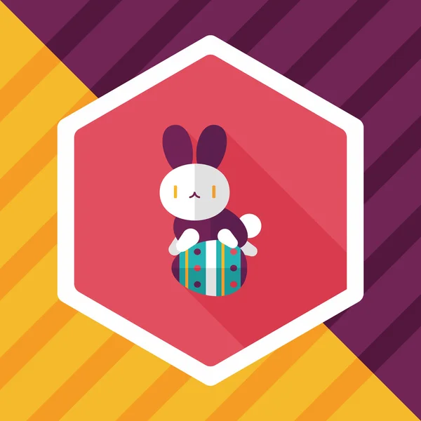 Conejito de Pascua icono plano con sombra larga, eps10 — Vector de stock