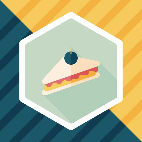 De platte pictogram sandwich met lange schaduw, eps10 — Stockvector