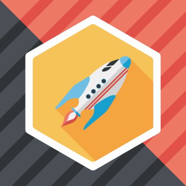 Uzun Gölge, eps10 ile alan roket düz simgesi