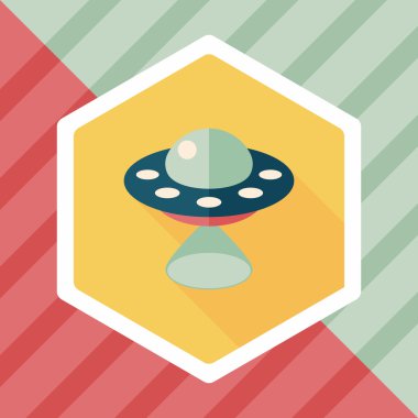 Uzun Gölge, eps10 ile uzay Ufo düz simgesi