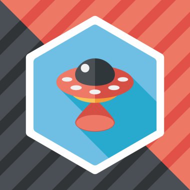 Uzun Gölge, eps10 ile uzay Ufo düz simgesi