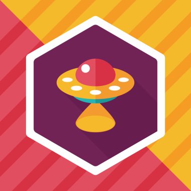 Uzun Gölge, eps10 ile uzay Ufo düz simgesi