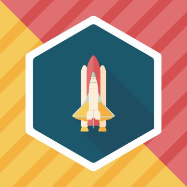 Uzay gemisi ile uzun gölge, eps10 düz simgesi