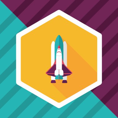 Uzay gemisi ile uzun gölge, eps10 düz simgesi