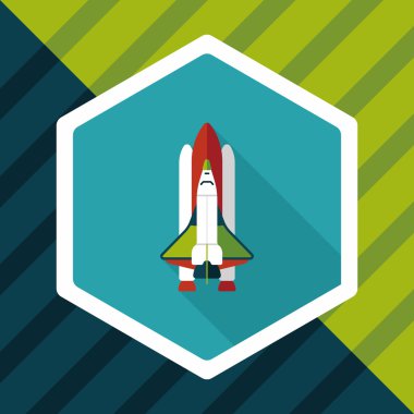 Uzay gemisi ile uzun gölge, eps10 düz simgesi