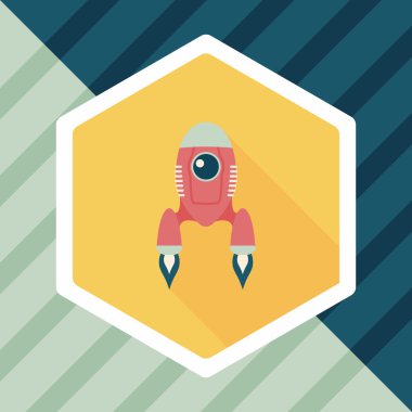 Uzay gemisi ile uzun gölge, eps10 düz simgesi