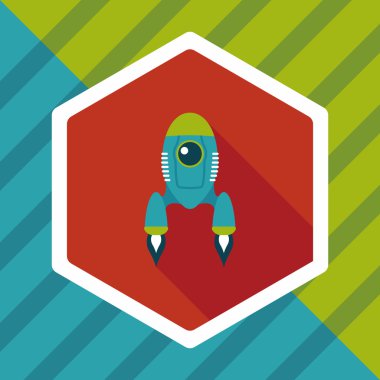 Uzay gemisi ile uzun gölge, eps10 düz simgesi