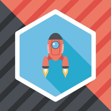 Uzay gemisi ile uzun gölge, eps10 düz simgesi