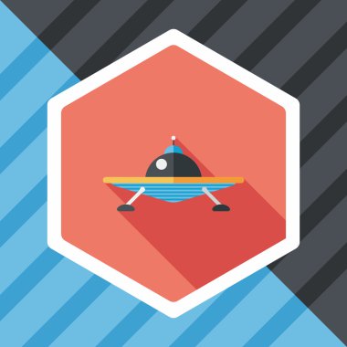 Uzun Gölge, eps10 ile uzay Ufo düz simgesi