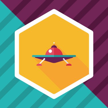 Uzun Gölge, eps10 ile uzay Ufo düz simgesi