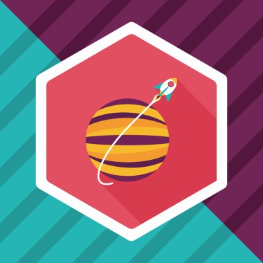 Uzun Gölge, eps10 ile alan gezegen düz simgesi