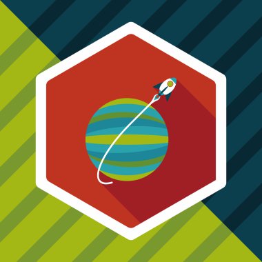 Uzun Gölge, eps10 ile alan gezegen düz simgesi