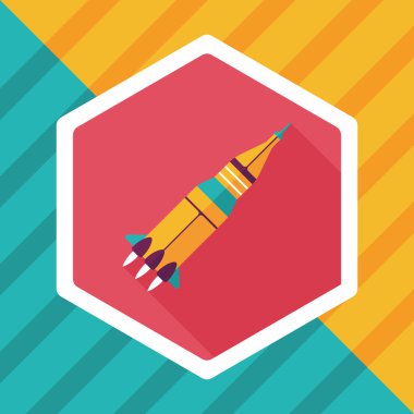 Uzun Gölge, eps10 ile alan roket düz simgesi