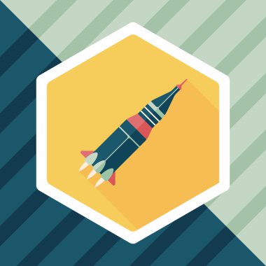 Uzun Gölge, eps10 ile alan roket düz simgesi