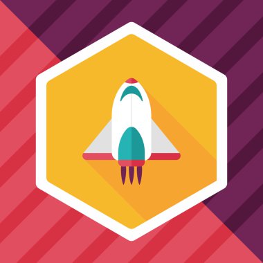 Uzay gemisi ile uzun gölge, eps10 düz simgesi