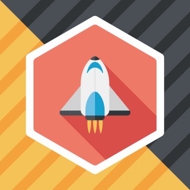 Uzay gemisi ile uzun gölge, eps10 düz simgesi