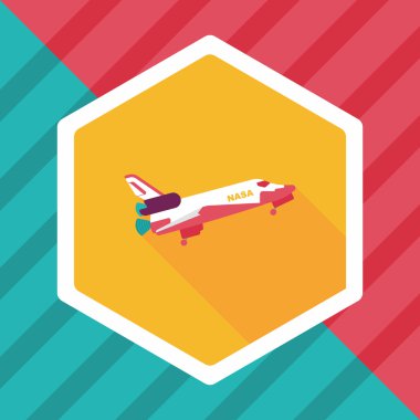 Uzay gemisi ile uzun gölge, eps10 düz simgesi