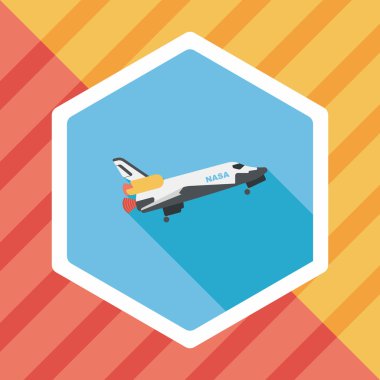 Uzay gemisi ile uzun gölge, eps10 düz simgesi