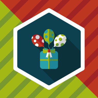 doğum günü düz simgesi uzun gölge, eps10 sunar.