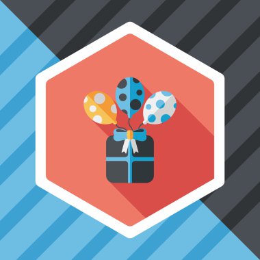 doğum günü düz simgesi uzun gölge, eps10 sunar.