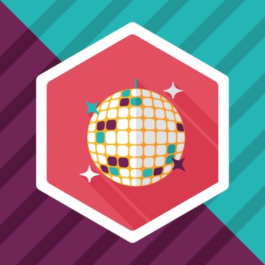 Disko topu uzun gölge, eps10 düz simgesiyle