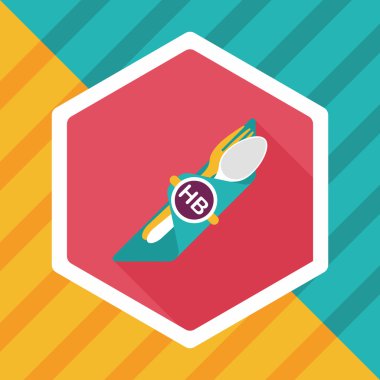 doğum günü partisi dishware düz simgesiyle uzun gölge, eps10