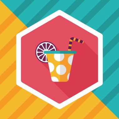 doğum günü partisi içki düz simgesiyle uzun gölge, eps10