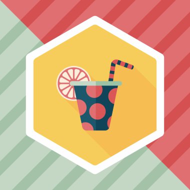 doğum günü partisi içki düz simgesiyle uzun gölge, eps10